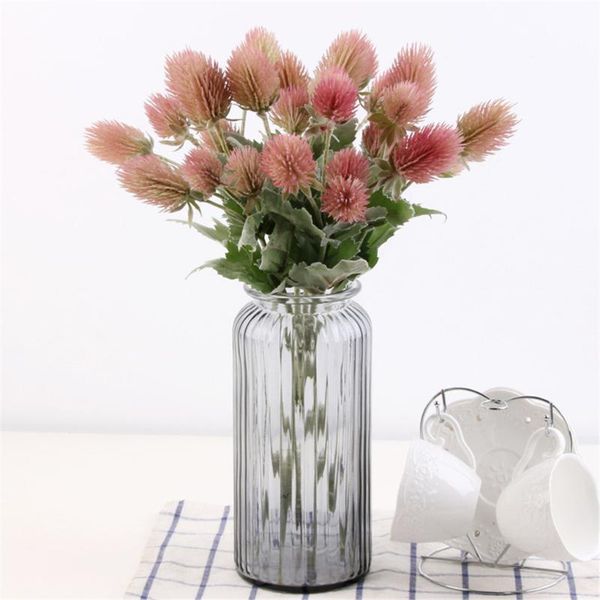 

decorative flowers & wreaths artificial thistle flower simulation bouquet home office floral decor wedding party fake
