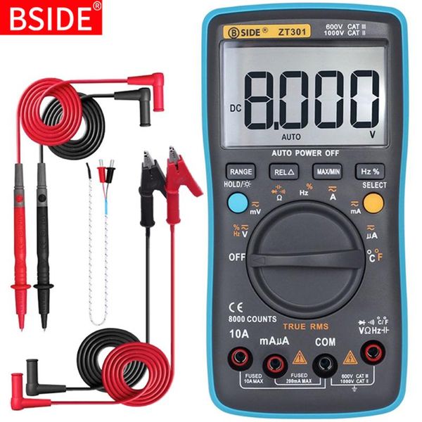

multimeters bside digital multimeter 8000 high precision true rms auto range ammeter voltmeter smart capacitor temperature ncv ohm hz tester