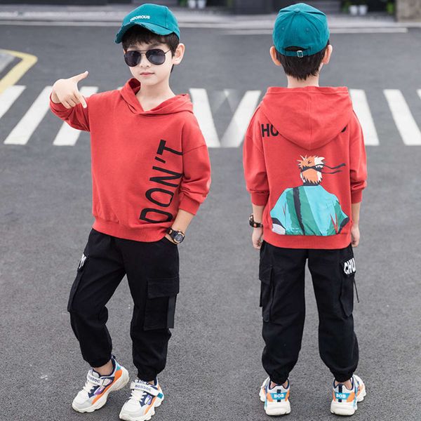

2021 new boys' cuhk children's leisure sports two piece spring and autumn fashionable suit fashion, White