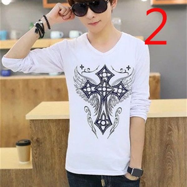 

new 2021 long-sleeved t-shirt men's summer thin section cotton korean version the trend of self-cultivation leisure xu6y, White;black