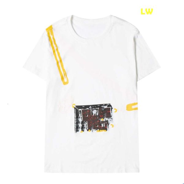 

fashion t shirts with o'dell fabric personality baby yellow chain simple lvv, White