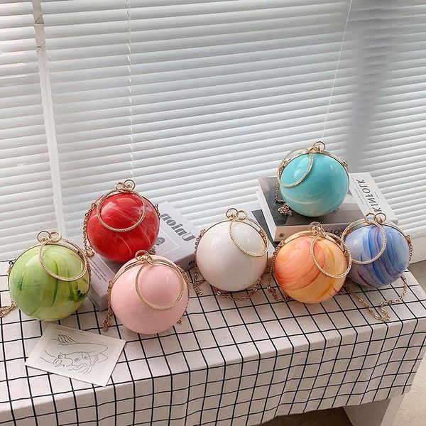 

candy bag ball hand new 2021 cross-border fashion dinner dress female chain messenger acrylic color lwddu