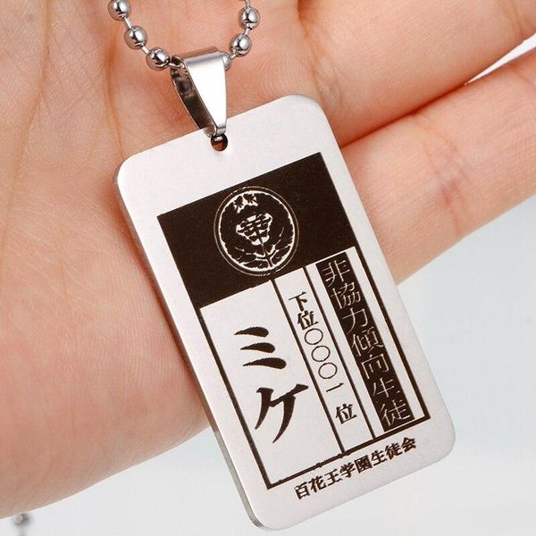 

pendant necklaces anime kakegurui president's necklace for women men printed pendent summer jewelry gift, Silver