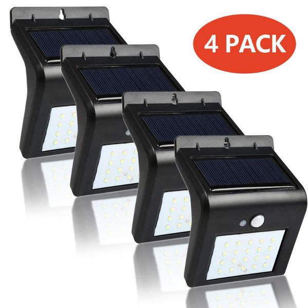 

solar lamps outdoor wall 4pcs led powered light motion sensor garden security lamp