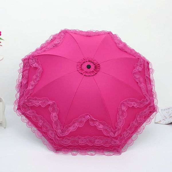 

umbrellas black coating sun umbrella ladies lace parasol folding shade anti-uv sonnenschirm parapluie pliant femme