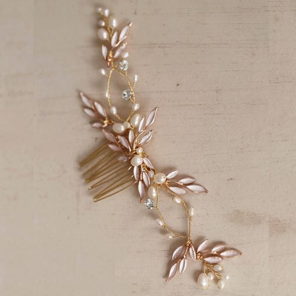 

hair clips & barrettes wedding accessories freshwater pearls headbands vintage gold combs brides bridesmaids headpieces crown bridal jewelry, Golden;silver