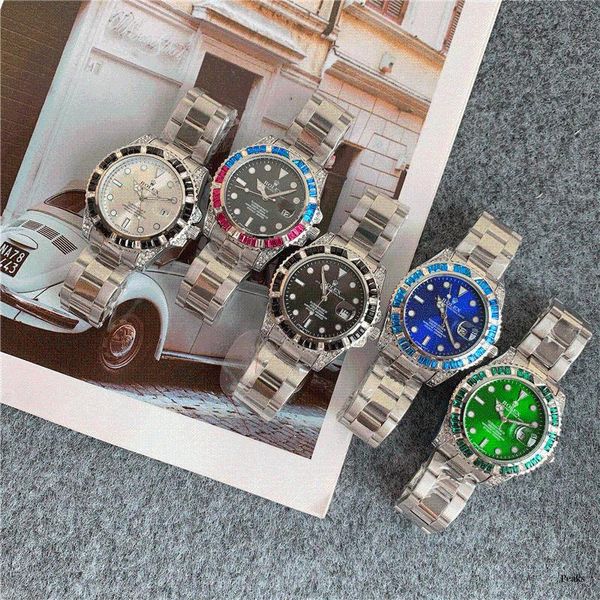 

wristwatches fashion men's luxury designer watch quartz classic black steel band calendar business brand gifts 074, Slivery;brown