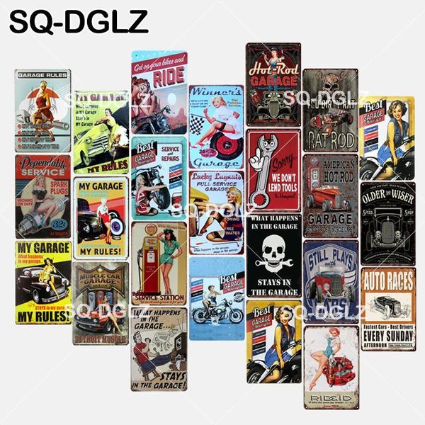 

metal painting [sq-dglz] garage tin sign gas wall decor full service crafts rules plaques art poster