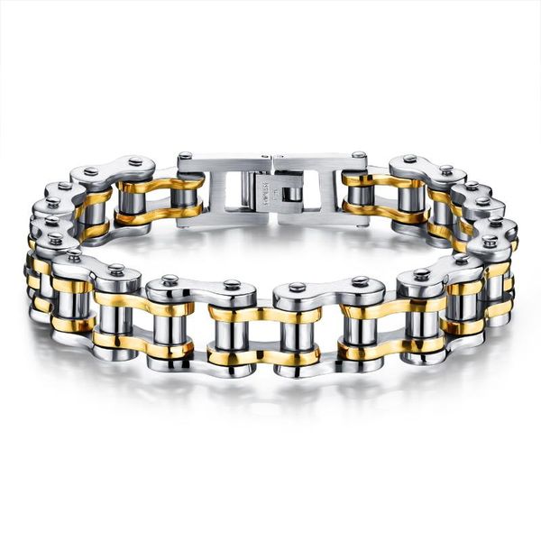 

link, chain fami man bracelets titanium steel men's bracelet personality motorcycle korean jewelry men accessories, Black