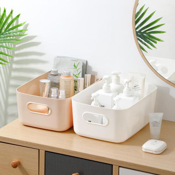 

storage bottles & jars box large space plastic basket with hollow handle portable container clothes holder for home