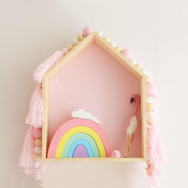 

new tassel wooden beads ornament nordic star car kids room decoration nursery tent hanging pendant wall decor home decoration