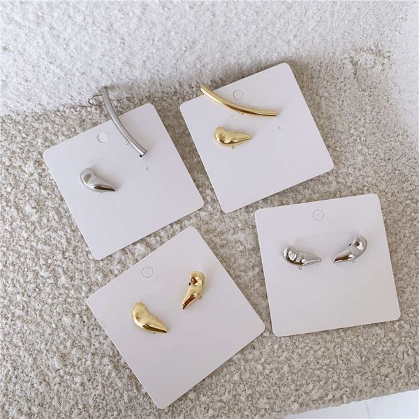 

hbp fashion unsymmetrical personality new products from japan and south korea cool wind heteromorphic one-piece clip ear pin steel tube earr, Silver