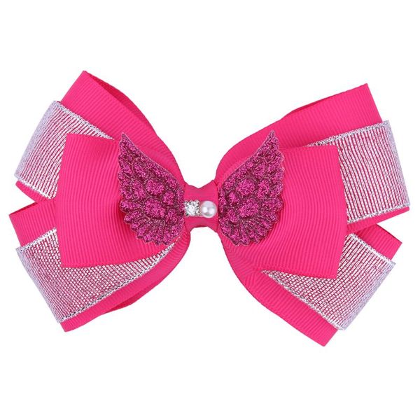 

hair accessories 12pcs/3.7 inch wing and bow hairpin fancy bling clip pink, Slivery;white