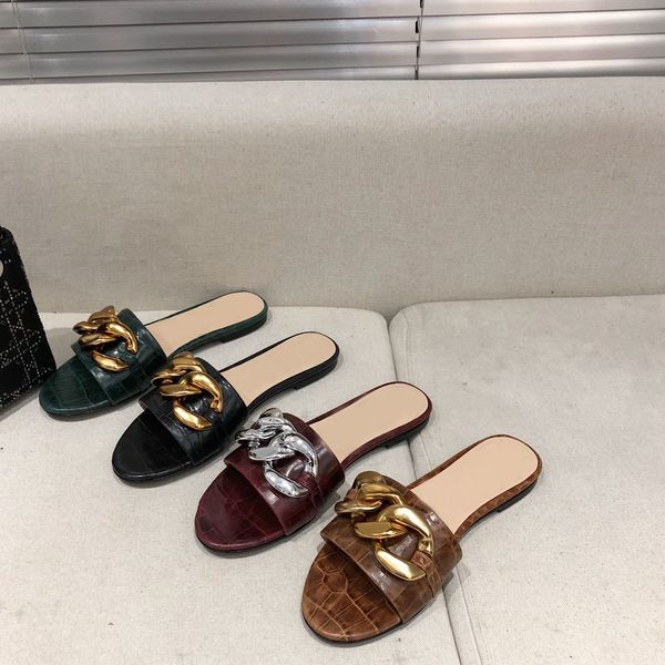 

designer womens fashion open toe leather flat heel summer new half slippers elegant lady temperament slippers sandals, Black