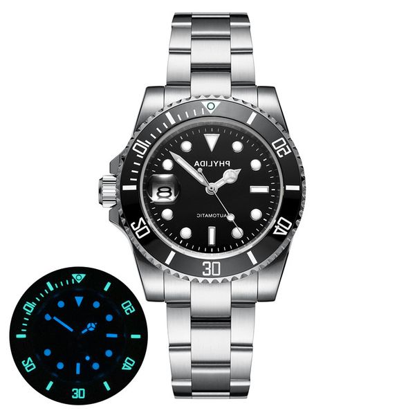 

10atm 100m water resistant 40mm watches mens 2021 dial diver watch automatic miyota mov't sapphire crystal sub homage luminous, Slivery;brown