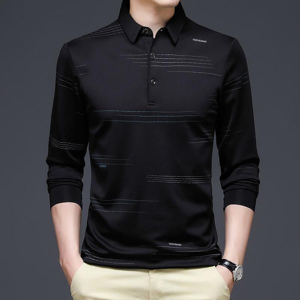 

men's polos ymwmhu 2021 arrival autumn men shirt long sleeve fashion spring thin tshirt casual korean clothing striped, White;black