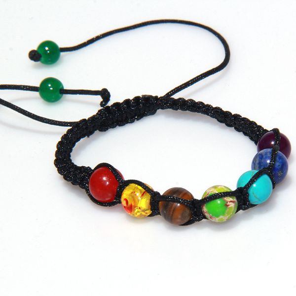 7 Chakra Heilung Perlen Armband Reiki Gebet Balance Perlen Armbänder handgemachte geflochtene Armreifen für Frauen Männer verstellbaren Schmuck