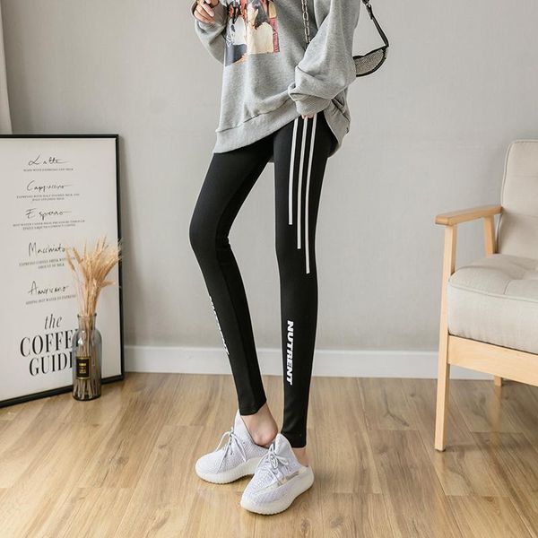

women's leggings large size fitness pants women stretch tight fat mm running training sports high waist hip yoga spring and summer, Black