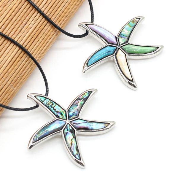 

pendant necklaces five-pointed star necklace natural shell for women jewelry accessories size 55x55mm length 55+5cm, Silver