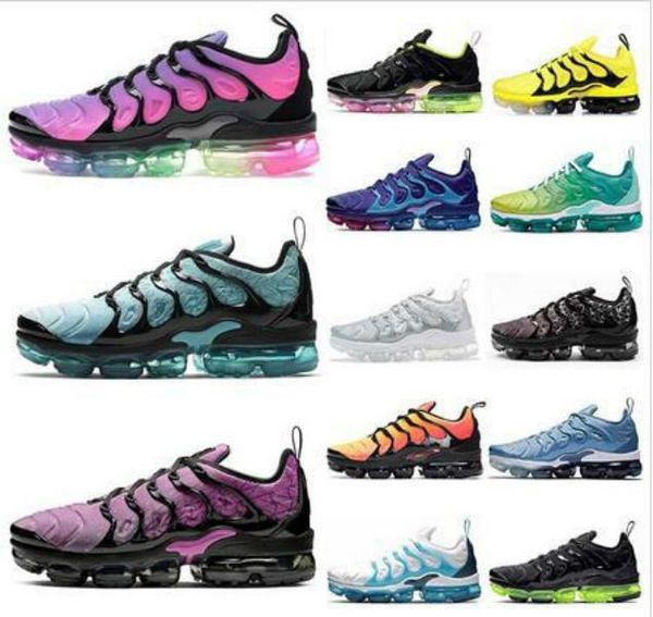 

tn new plus rainbow running shoes mens bumblebee be true grape triple black grey blue designer shoes sherbet team tn requin sneakers