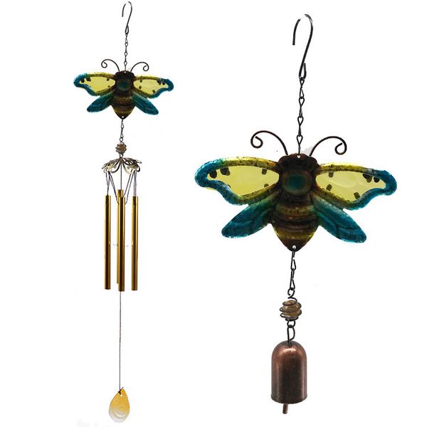 

souvenirs pendant creative bee wind chime iron crafts glass painted metal tube