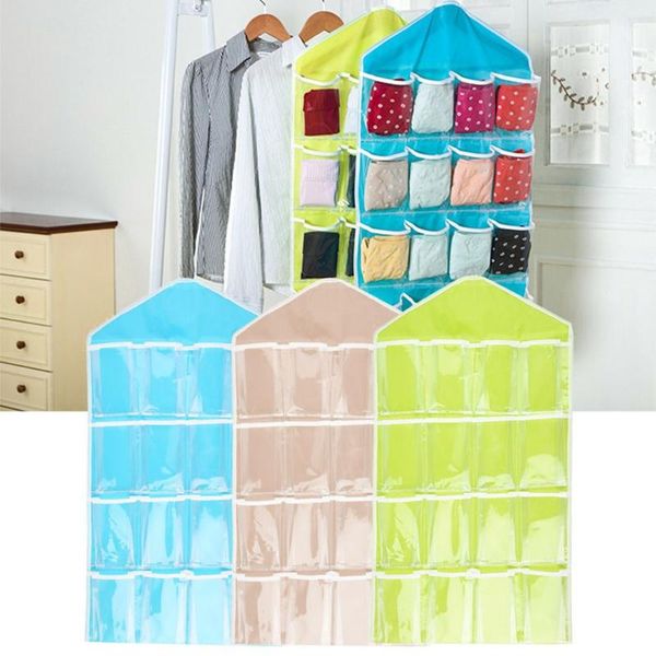 

storage bags 2021 multifunction foldable 16 pockets hanging bag socks shoe toys underwear tidy wall closet organizer