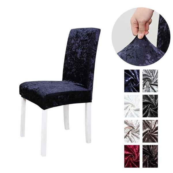 

chair covers velvet shiny fabric universal size stretch seat case slipcovers for dining room