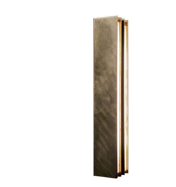 

wall lamp product customized long strip metal texture brass art living room exhibition hall club model