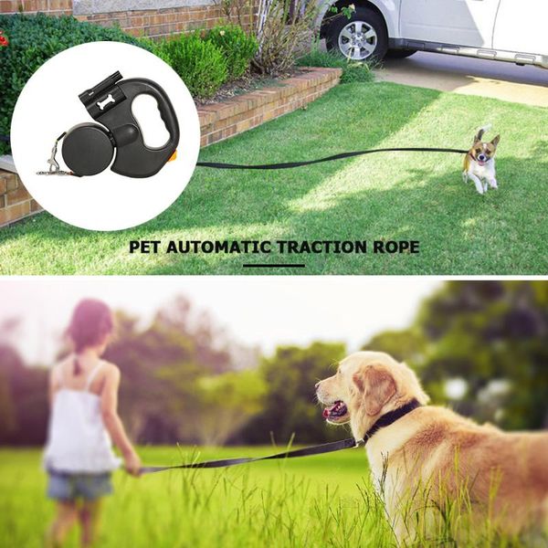 

dog collars & leashes pet dual double head leash automatic retractable traction rope with light tractor outdoor walking chain accessories