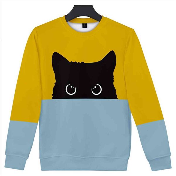 

cute cat 3d men womens hoodie kawaii black hoody animal autumn winter pullovers funny dropship