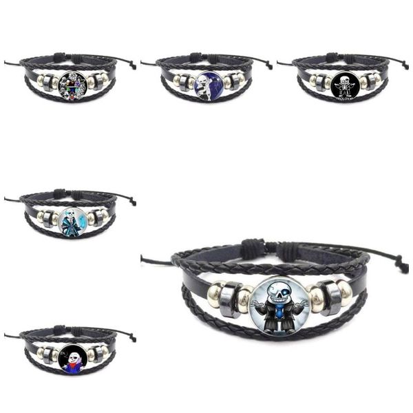 

charm bracelets ej glaze antique vintage glass black leather bracelet bangle women jewelry for choker undertale game video, Golden;silver