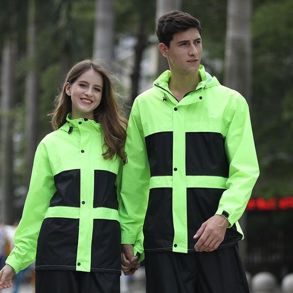 

raincoats thicken raincoat suit fashion reflective rainwear women men motorcycle camping chubasquero hombre outdoor clothing ed50yy