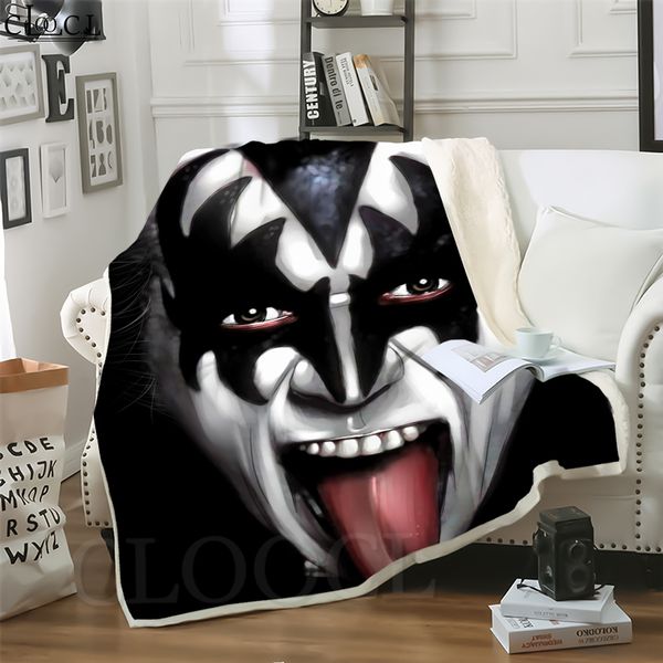 

cloocl pop metal kiss band 3d print street style air conditioning blanket teens bedding throw blankets plush quilt