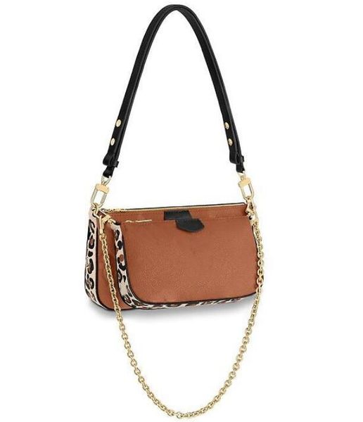 

yy 2pcs/set women bags 45666 genuine leather embossed fashion handbags multi pochette accessoires purses wild at heart series leopard crossb