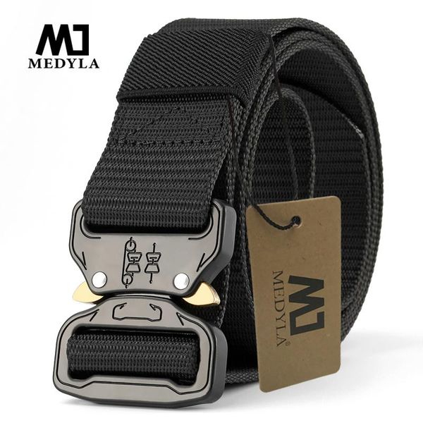

belts medyla official genuine tactical belt men nylon metal buckle military swat combat knock off emergency survival zs3, Black;brown