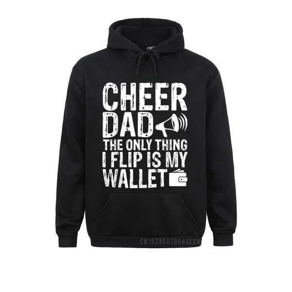 

men's hoodies & sweatshirts cheer dad the only thing i flip is my wallet funny hooded fashion men hoodiesclothes labor day, Black
