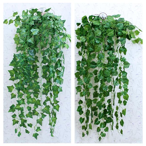 

1pcs fake vine artificial lvy leaf greenery artificial plant hanging garland wedding backdorp wall decor party bedroom decor