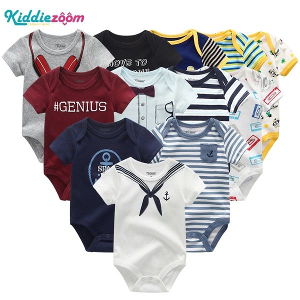 Set neonato 100% cotone Pagliaccetti estivi Tuta manica corta Abbigliamento Ropa bebe baby Boy Abbigliamento 210309