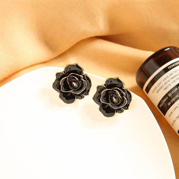 

stud bulk price red enamel hollowed flower big chunky earrings fashion charm online shopping india jewelry, Golden;silver