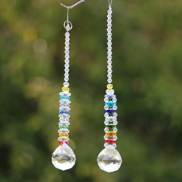

2pcs/lot chandelier crystal ball suncatcher rainbow maker window hanging ornament chakra home garden wedding decor