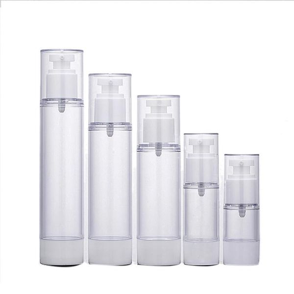 

plastic travel bottle refillable bottle transparent airless pump perfume vacuum spray 15ml/30ml/50ml/80ml/100ml new