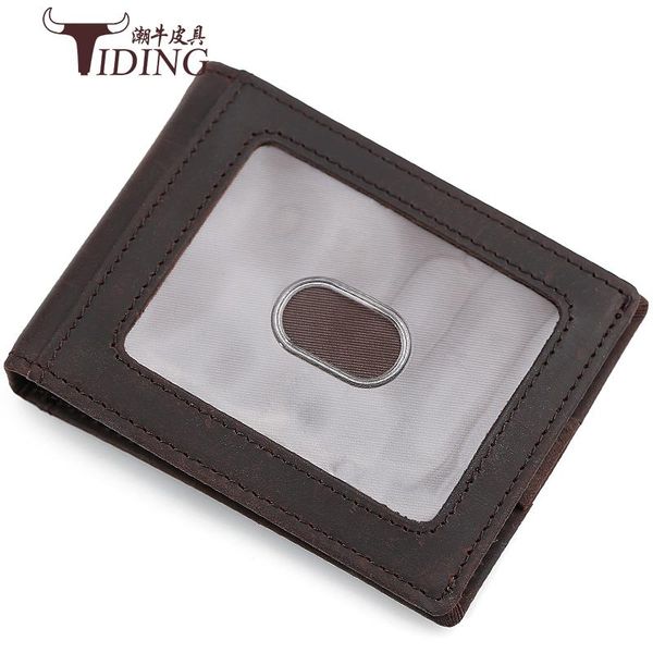 

wallets wallet men cow real leather brand casual anti-theft men's short purses male id s holder bag, Red;black