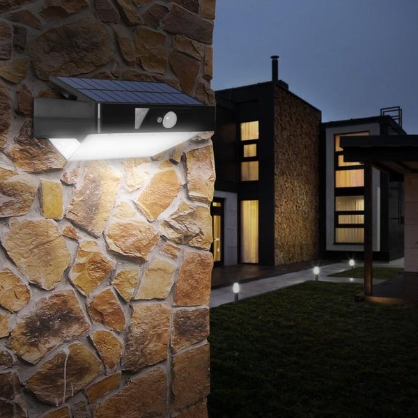 Luz de jardim solar LED lâmpada sensor de movimento à prova d 'água iluminação exterior decoração luzes de rua lâmpadas de parede sem fio