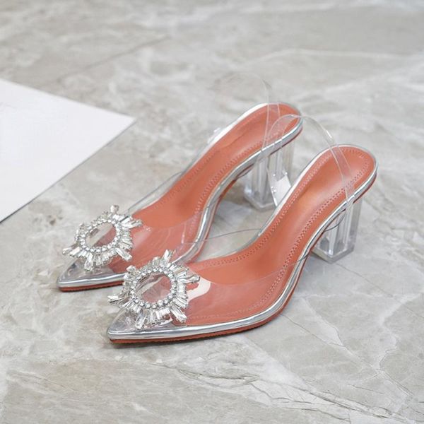 

dress shoes 2021 summer high heels pointed-toe bowknot rhinestone chunky heel crystal low-cut plus size pumps women, Black