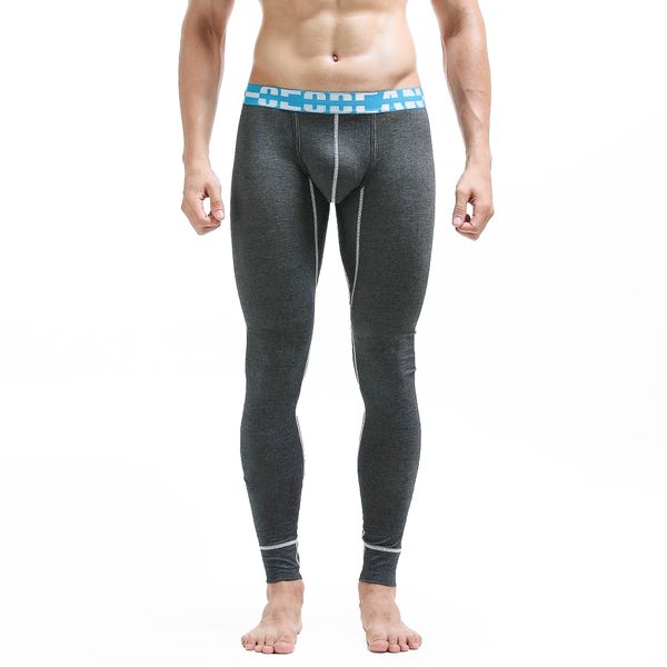 

black men's autumn winter underwear thin thermal sleep bottoms lounge pants #60408