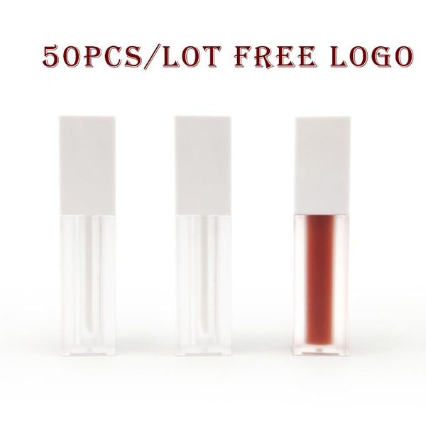 

storage bottles & jars custom lable 7ml empty lip gloss containers square black,white lid clear frosted sample vials cosmetic packing