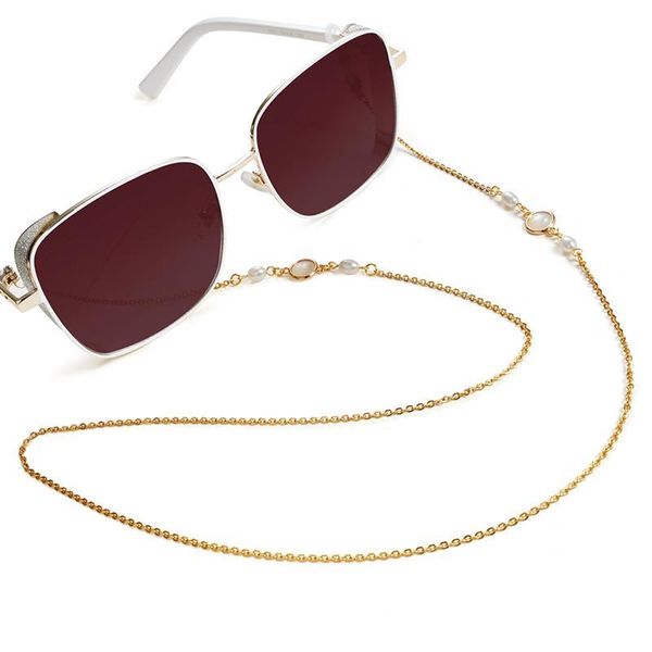 

sunglasses frames fashion shell glasses chain masked gold lanyard, Silver