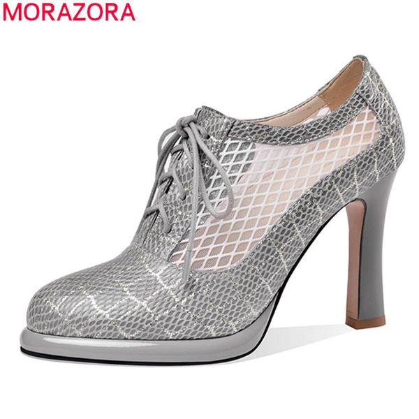 

dress shoes morazora 2021 big size 33-43 fashion women pumps thick high heels square toe platform ladies spring, Black