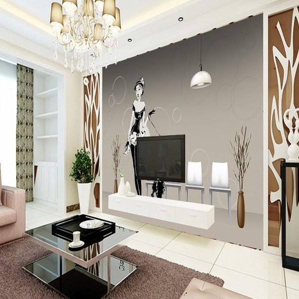

wallpapers custom size po retro tv backdrop living room bedroom lobby wallpaper 3d stereo bathroom el restaurant mural