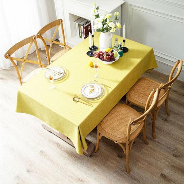 

table cloth el solid color tablecloth small fresh linen simple rectangular waterproof mat dustproof